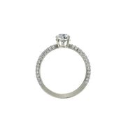 Bague Patrizia solitaire diamant naturel poire et diamants naturels ronds 1.10 carat or blanc